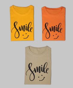 تیشرت کراپ پنبه طرح لبخند Smile