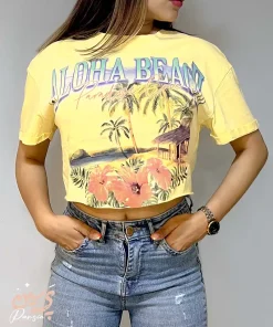 تیشرت کراپ هاوایی