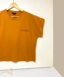 تیشرت کراپ کیمونو نوشته ریز