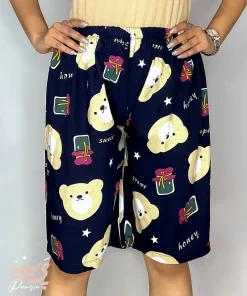 شلوارک نخی طرح دار