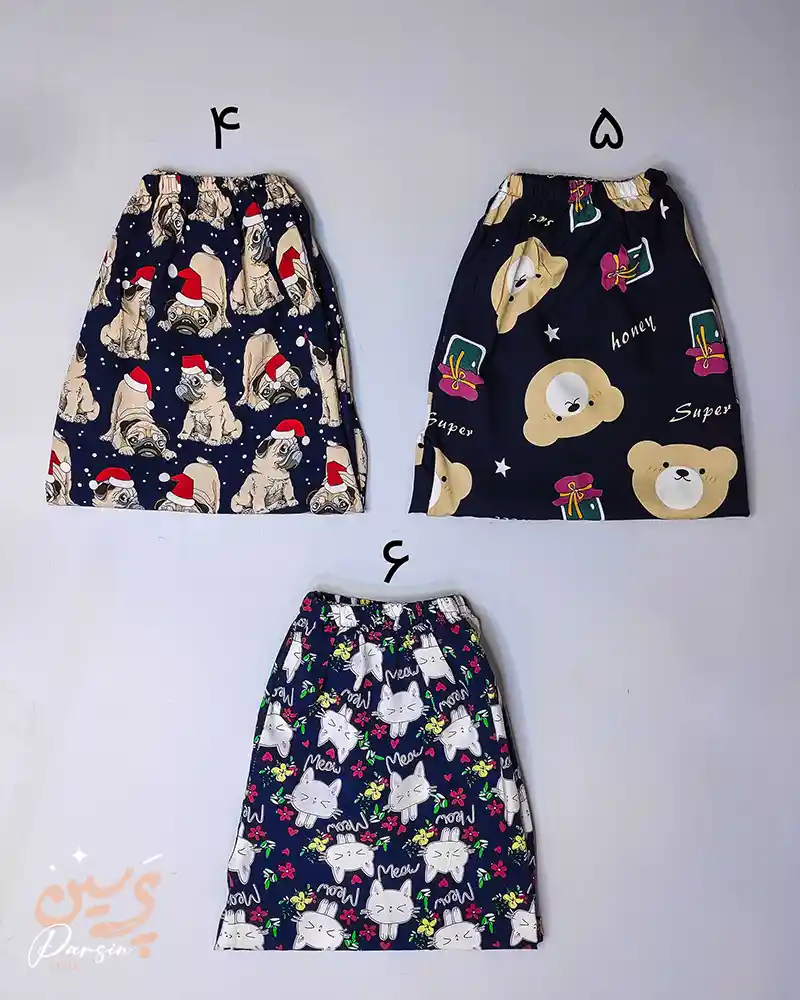 شلوارک نخی طرح دار