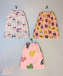 شلوارک نخی طرح دار