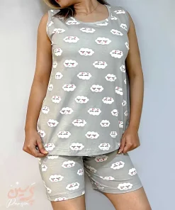 ست تاپ و شلوارک طرح ابر