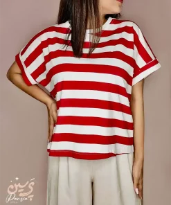 تیشرت کراپ کیمونو راه راه