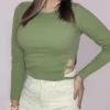 بلوز کراپ آستین بلند