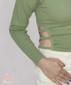 ویژگی‌های بلوز کراپ آستین بلند پرسین