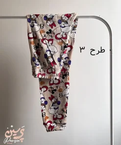 شلوار مخمل خانگی زنانه رنگ شیری بسیار لطیف و کشی