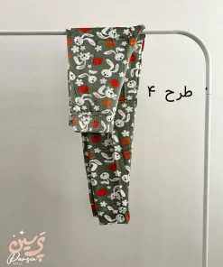 شلوار مخمل زنانه طرحدار رنگ سبز مناسب خانه