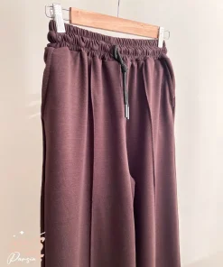 شلوار بگ ساده قهوه ای مناسب برای ورزش