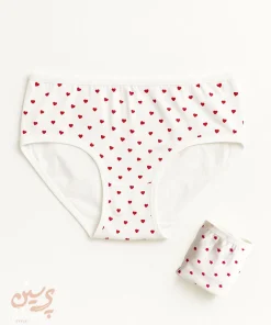 شورت زنانه روزانه نخی با قلب ریز