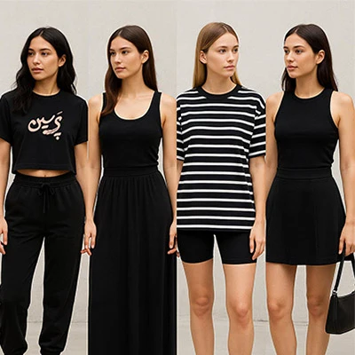 استایل خیابانی و شیک زنانه با لباس‌های مشکی ترند ۱۴۰۴