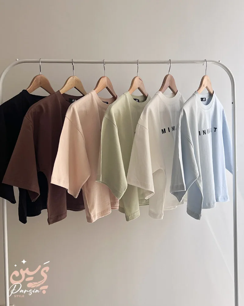 نمای کامل رنگبندی تیشرت کراپ MINIMALIST زنانه
