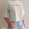 تنخور تیشرت کراپ MINIMALIST زنانه با قواره باکسی و آزاد