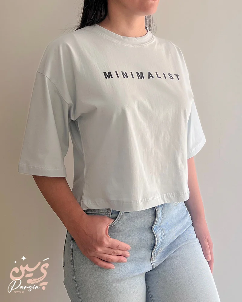 تنخور تیشرت کراپ MINIMALIST زنانه با قواره باکسی و آزاد